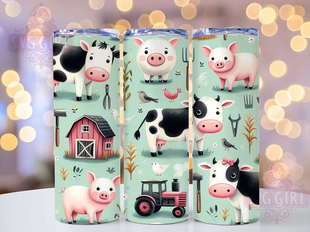 Rustic Watercolor Farmhouse Tumbler Wrap, Watercolor Farm Design, Seamless Tumbler Sublimation, Country Life Tumbler, Rustic Farm Tumbler, Farmhouse Tumbler Wrap, Barn Animal Tumbler Design Sublimation SvggirlplusArt 