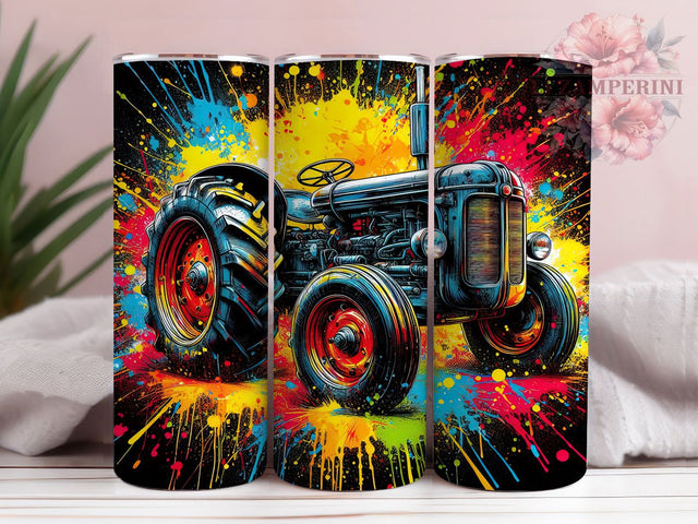 Rustic Watercolor Tractor Tumbler Wrap, Alcohol Ink Tumbler, 20oz Sublimation Wrap, Rustic Tractor Design, Country Life Tumbler, Watercolor Tractor Tumbler Sublimation Li Zamperini 