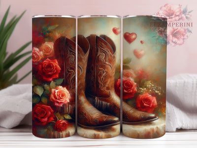 Rustic Western Boots Tumbler, Rustic Tumbler, Stylish 20oz Wrap, Sublimation Design, Country Gift Idea, Cowgirl Boots Wrap, Western Style Tumbler Sublimation Li Zamperini 