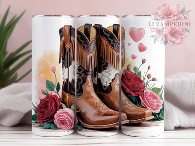 Rustic Western Boots Tumbler, Rustic Tumbler, Stylish 20oz Wrap, Sublimation Design, Country Gift Idea, Cowgirl Boots Wrap, Western Style Tumbler Sublimation Li Zamperini 