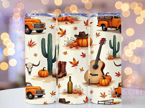 Rustic Western Cactus Cow Skull Tumbler, Cactus Decor Tumbler, Cow Skull Drinkware, Guitar Lover Cup, Sublimation Tumbler, Country Music Gift, Rustic Western Tumbler. Sublimation SvggirlplusArt 