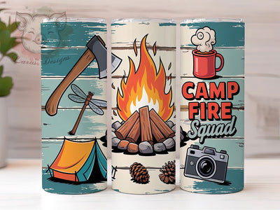 Rustic Western Camp Fire Squad Tumbler, Western Camping Tumbler Wrap, Caravan Camper Tumbler PNG, 20oz Sublimation Wrap, Outdoor Adventure Tumbler, Cowboy Camping Tumbler Design Sublimation Lara' s Designs 