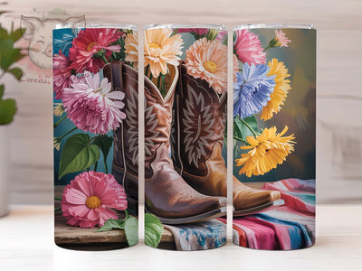 Rustic Western Cowgirl Boots Tumbler, Western Style Tumbler, Rustic Ranch Wrap, Country Girl Wrap, Boho Cowgirl Wrap, Sublimation Design, Trendy Gift Idea Sublimation Lara' s Designs 