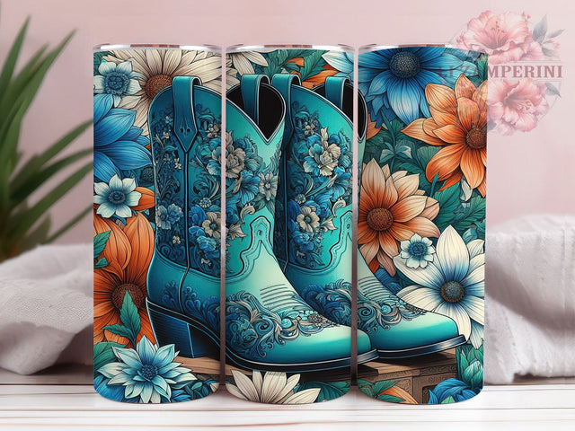Rustic Western Cowgirl Boots Tumbler, Western Tumbler Wrap, Country Girl Tumbler, 20oz Tumbler Sublimation, Rodeo Tumbler Design, Digital Tumbler Wrap, Rustic Western Tumbler Sublimation Li Zamperini 