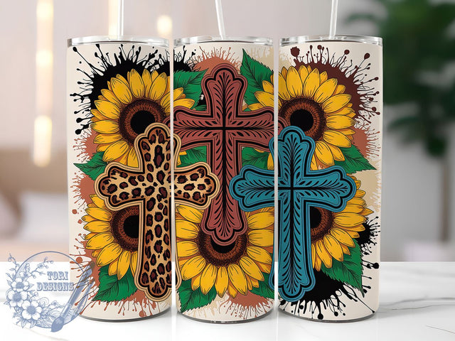 Rustic Western Cross Tumbler, Cowboy Style, Rustic Design, Faith Symbol, Tumbler Wrap, Sublimation Design, 20oz Tumbler, Country Artwork Sublimation ToriDesigns 