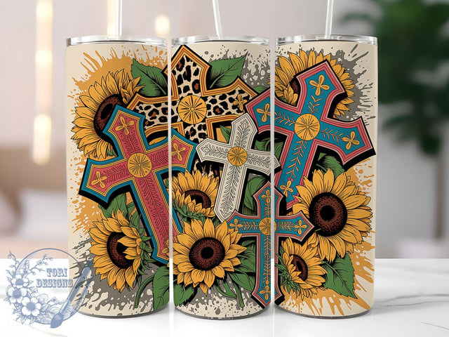 Rustic Western Cross Tumbler, Cowboy Style, Rustic Design, Faith Symbol, Tumbler Wrap, Sublimation Design, 20oz Tumbler, Country Artwork Sublimation ToriDesigns 