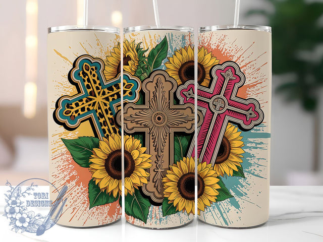 Rustic Western Cross Tumbler, Cowboy Style, Rustic Design, Faith Symbol, Tumbler Wrap, Sublimation Design, 20oz Tumbler, Country Artwork Sublimation ToriDesigns 
