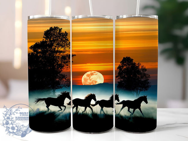 Rustic Western Horse Silhouette Tumbler, Cowboy Tumbler Wrap, 20Oz Sublimation, Rustic Western Design, Horse Outline Printable, Country Tumbler Wrap, Western Theme Art Sublimation ToriDesigns 