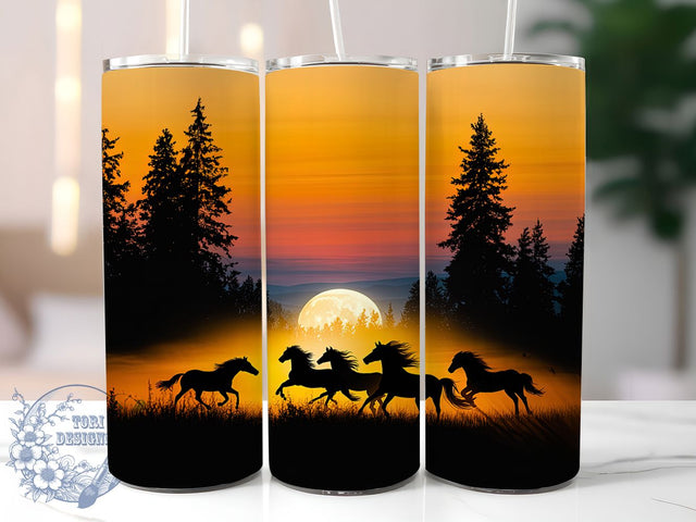 Rustic Western Horse Silhouette Tumbler, Cowboy Tumbler Wrap, 20Oz Sublimation, Rustic Western Design, Horse Outline Printable, Country Tumbler Wrap, Western Theme Art Sublimation ToriDesigns 