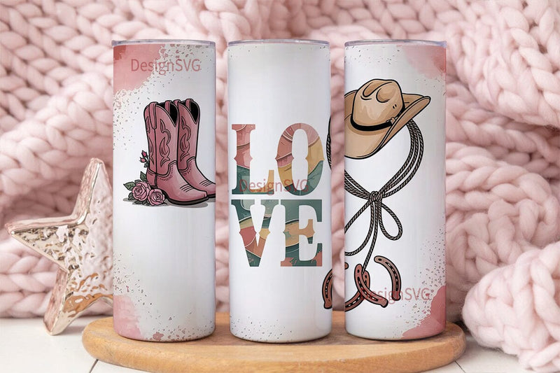Rustic Western Love 20oz Tumbler Wrap Sublimation DesignSVG 