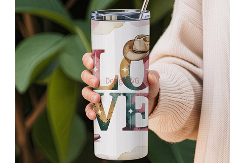 Rustic Western Love 20oz Tumbler Wrap Sublimation DesignSVG 