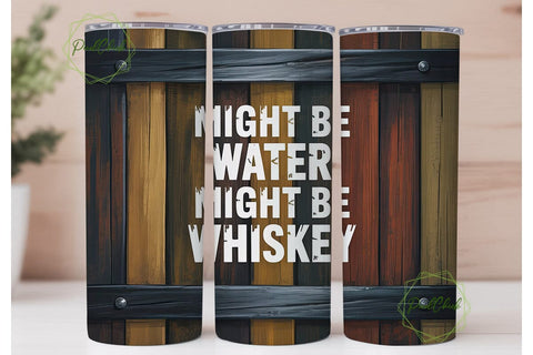 Rustic Whiskey Water Wood 20oz Tumbler Sublimation PixelChick 