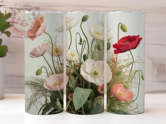 Rustic Wildflower Floral Tumbler, Botanical Tumbler, Rustic 20oz Wrap, Sublimation Design, Stylish Gift Idea, Botanical Floral Wrap, Nature Wildflower Tumbler Sublimation Lara' s Designs 