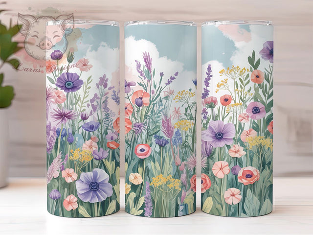 Rustic Wildflower Floral Tumbler, Botanical Tumbler, Stylish 20oz Wrap, Sublimation Design, Trendy Gift Idea, Rustic Wildflower Wrap, Nature Floral Tumbler Sublimation Lara' s Designs 