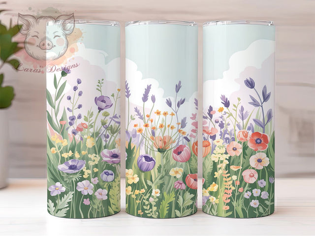 Rustic Wildflower Floral Tumbler, Botanical Tumbler, Stylish 20oz Wrap, Sublimation Design, Trendy Gift Idea, Rustic Wildflower Wrap, Nature Floral Tumbler Sublimation Lara' s Designs 