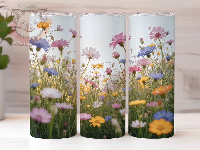 Rustic Wildflower Floral Tumbler, Wildflowers Tumbler, Stylish 20oz Wrap, Sublimation Design, Trendy Gift Idea, Rustic Wildflower Wrap, Botanical Floral Tumbler Sublimation Lara' s Designs 