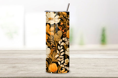 Rustic Wildflower Meadow Tumbler Wrap, Seamless Design PNG Sublimation FloridPrintables 