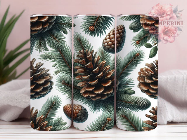 Rustic Winter Christmas Tumbler Wrap, Winter Decor, Pine Cones, Tumbler Wrap, Sublimation Design, Christmas Design, Rustic Decor, Holiday Gifts Sublimation Li Zamperini 