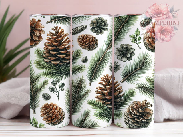 Rustic Winter Christmas Tumbler Wrap, Winter Decor, Pine Cones, Tumbler Wrap, Sublimation Design, Christmas Design, Rustic Decor, Holiday Gifts Sublimation Li Zamperini 