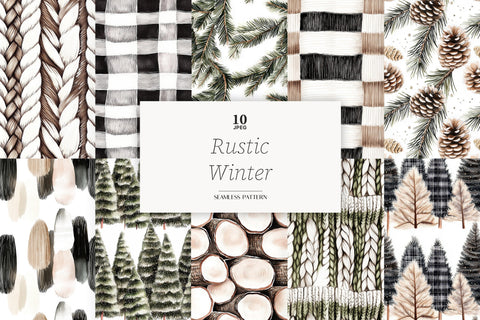 Rustic Winter Digital Paper | Christmas Background Pattern Digital Pattern GlamArtZhanna 