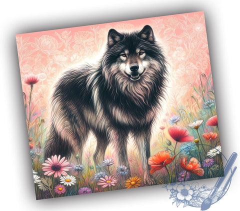 Rustic Wolf Tumbler Wrap, Wolf Tumbler, Wildlife Decor, Animal Lover Gift, 20oz Tumbler Wrap, Sublimation Design, Nature Drinkware, Rustic Wildlife Art Sublimation ToriDesigns 