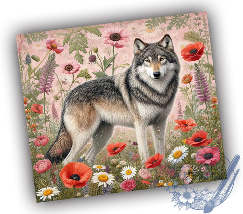 Rustic Wolf Tumbler Wrap, Wolf Tumbler, Wildlife Decor, Animal Lover Gift, 20oz Tumbler Wrap, Sublimation Design, Nature Drinkware, Rustic Wildlife Art Sublimation ToriDesigns 