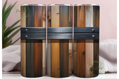 Rustic Wood Barrel 20oz Tumbler Wrap Sublimation PixelChick 