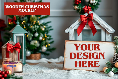 Rustic Wooden Christmas Mockup Mock Up Photo Sublimatiz Designs 