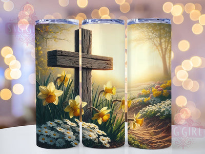 Rustic Wooden Easter Faith Cross Tumbler, Easter Faith Tumbler, Rustic Cross Wrap, Whimsical Easter Wrap, Christian Easter Wrap, Sublimation Design, Trendy Gift Idea Sublimation SvggirlplusArt 