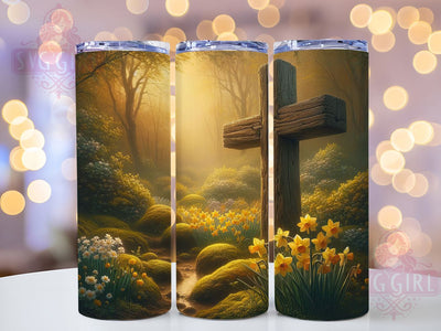 Rustic Wooden Easter Faith Cross Tumbler, Easter Faith Tumbler, Rustic Cross Wrap, Whimsical Easter Wrap, Christian Easter Wrap, Sublimation Design, Trendy Gift Idea Sublimation SvggirlplusArt 
