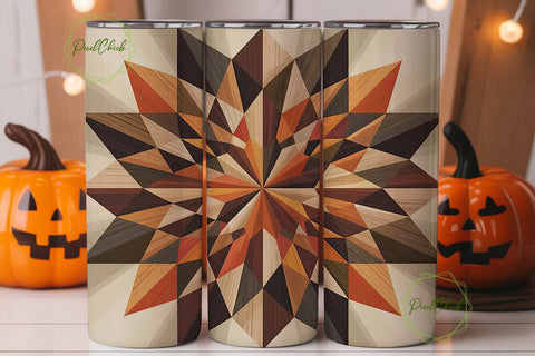 Rustic Wooden Quilt 20oz Tumbler Wrap Sublimation PixelChick 