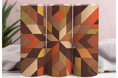 Rustic Wooden Quilt 20oz Tumbler Wrap Sublimation PixelChick 