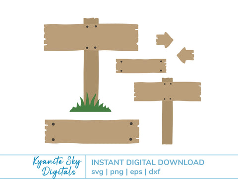 Rustic Wooden Signs Boards and Arrows SVG Kyanite Sky Digitals 