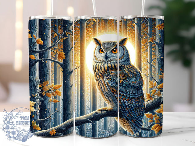 Rustic Woodland Owl Tumbler, Owl Printable Design, 20Oz Sublimation, Cute Owl Pattern, Woodland Owl Wrap, Forest Animal Tumbler, Rustic Owl Design Sublimation ToriDesigns 