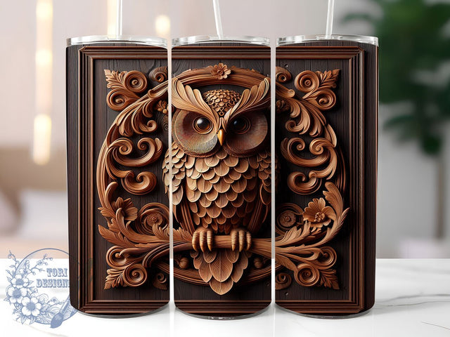 Rustic Woodland Owl Tumbler, Woodsy Owl Design, 20oz Sublimation Wrap, Rustic Owl Tumbler, Woodland Owl Wrap, Boho Owl Tumbler, Nature Owl Tumbler Sublimation ToriDesigns 