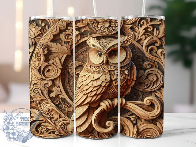 Rustic Woodland Owl Tumbler, Woodsy Owl Design, 20oz Sublimation Wrap, Rustic Owl Tumbler, Woodland Owl Wrap, Boho Owl Tumbler, Nature Owl Tumbler Sublimation ToriDesigns 