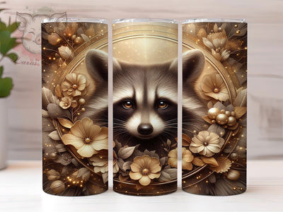 Rustic Woodland Raccoon Tumbler, Cute Forest Wrap, Adorable Animal Cup, Artistic Sublimation Design, Nature Gift Tumbler, Sweet Raccoon Wrap, Rustic Woodland Cup Sublimation Lara' s Designs 