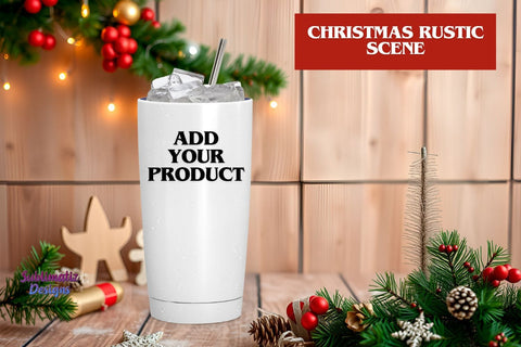 Rustic Xmas Scene Background Mock Up Photo Sublimatiz Designs 