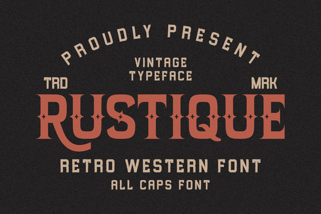Rustique – Retro Western Display Font for Vintage Branding & Logo Design Font Masyafi Studio 