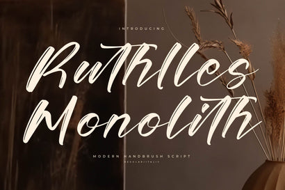 Ruthlles Monolith - Modern Handbrush Script Font Letterena Studios 