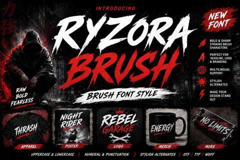 Ryzora Brush Font Prasetya Letter 