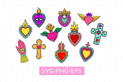 Sacred Heart Clipart Bundle SVG MaiaLunaDesign 