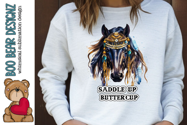 Saddle Up ButterCup Clipart Sublimation Boo Bear Designz 