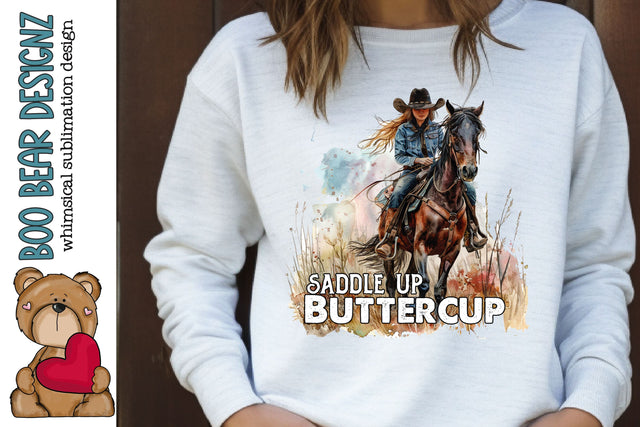 Saddle Up Buttercup Clipart Sublimation Boo Bear Designz 