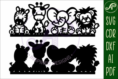 Safari animal line up wall art sign, SVG file. vector file SVG APInspireddesigns 