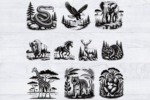 Safari Animal Svg Bundle, Animals Cliparts, Woodland Animal Svg SVG Creativeart88 