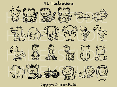 Safari Animals SVG Design Set SVG HalieKStudio 