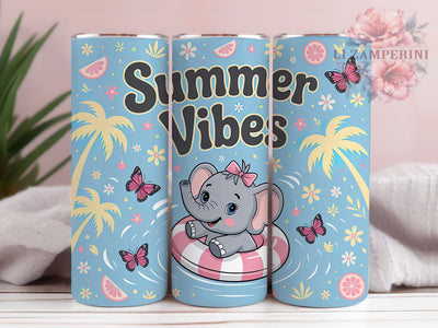 Safari Beach Elephant Tumbler Wrap, Safari Summer Theme, Animal Beach Design, Tropical Elephant Art, Zoo Summer Gift, Cute Animal Tumbler, Beach Elephant Theme Sublimation Li Zamperini 