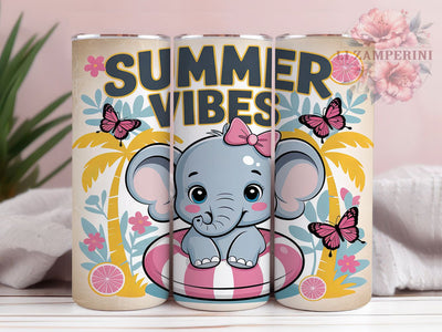 Safari Beach Elephant Tumbler Wrap, Safari Summer Theme, Animal Beach Design, Tropical Elephant Art, Zoo Summer Gift, Cute Animal Tumbler, Beach Elephant Theme Sublimation Li Zamperini 