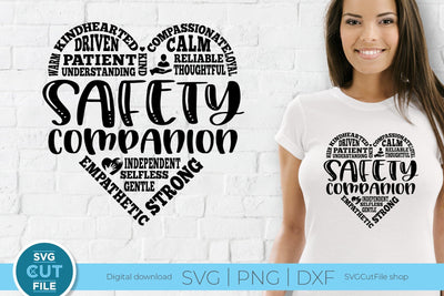 Safety Companion svg with subway art heart SVG SVG Cut File 
